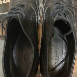 rag & bone Black Leather Oxfords